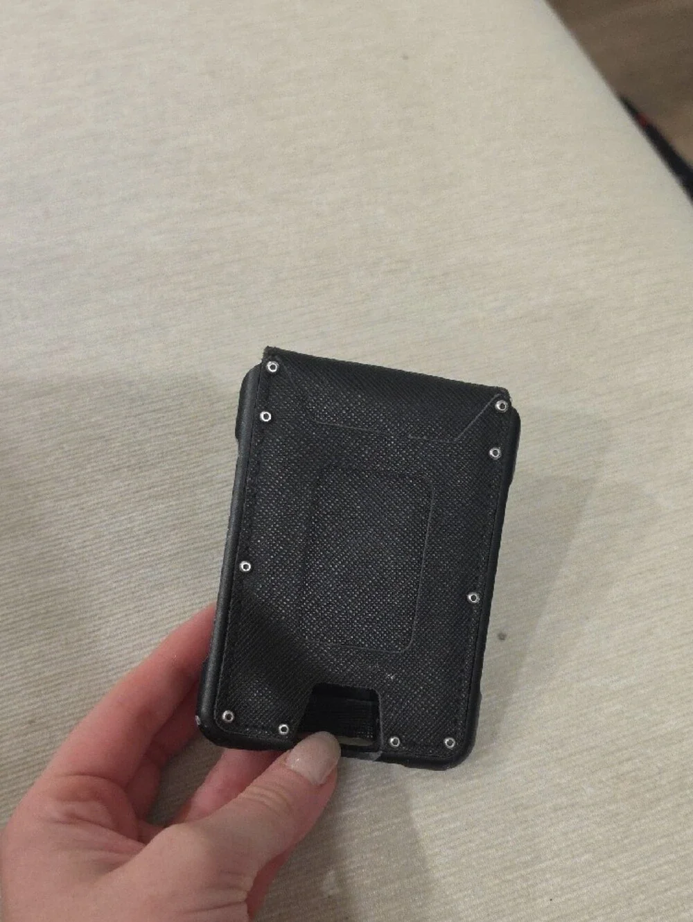 Black Men's Bifold Wallet with Subtle Logo - Unknown Brand